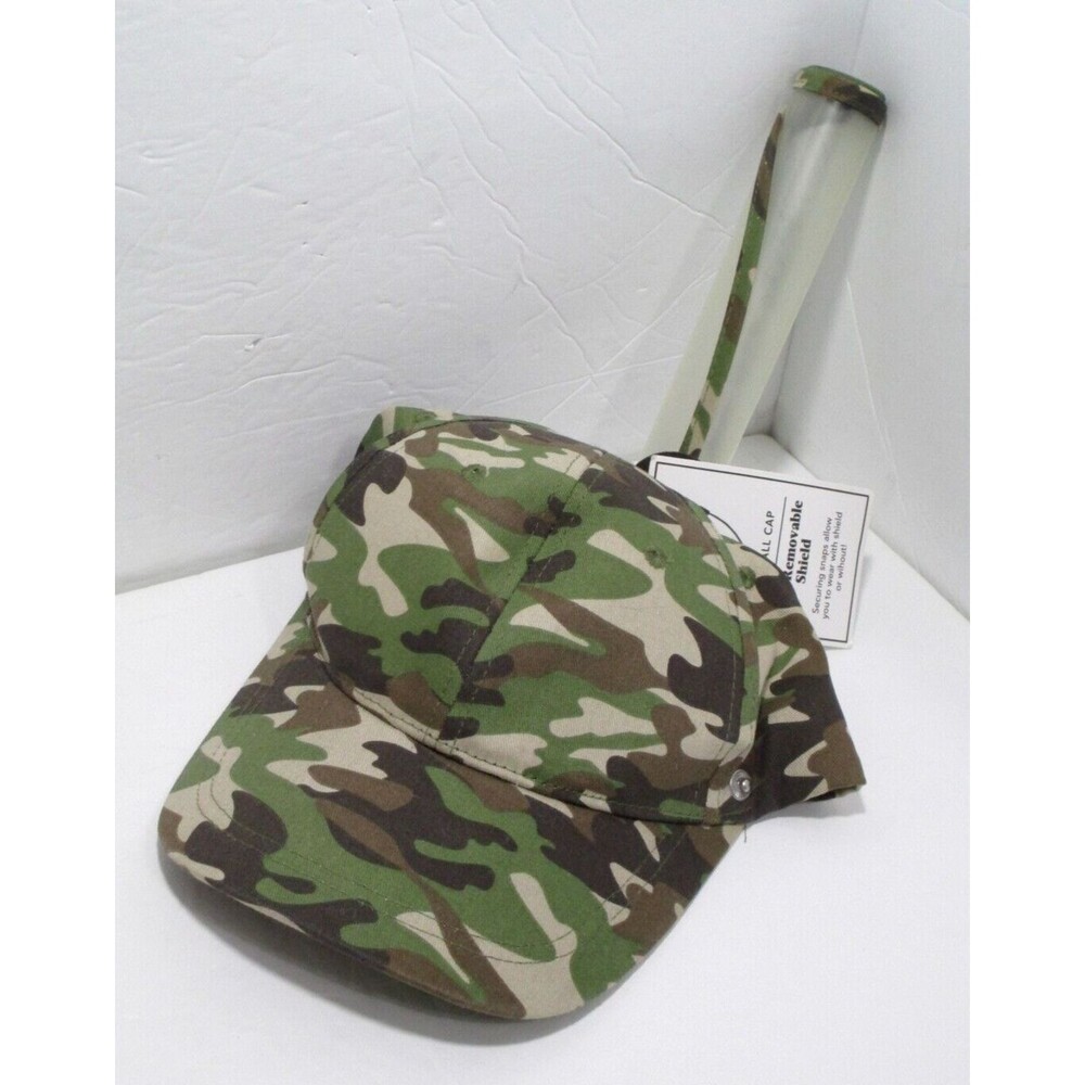 NWT Camo Baseball Cap with Clear Removable Face Shield - Picture 5 of 9